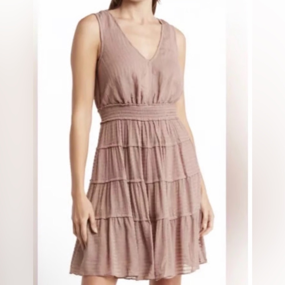 Lovestitch Tiered Gauze Dress – Mauve / Dusty Rose